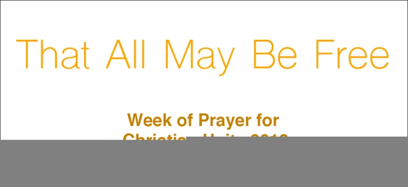 Week of Prayer for Christian Unity 2018